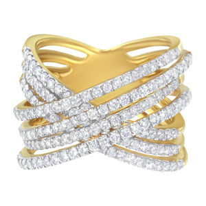 10KT Yellow Gold Diamond Bypass Ring